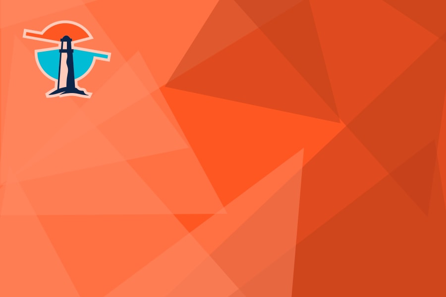 LinkedIn Firmenfoto mit Orange-Hintergrund